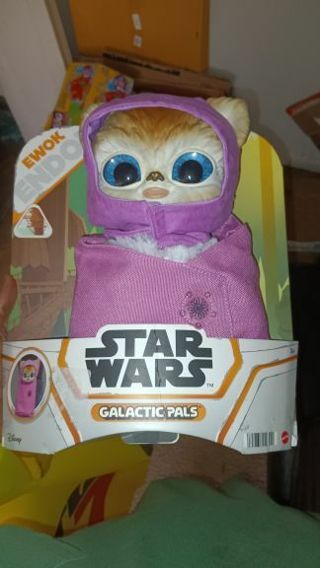 STAR WARS Galactic Pals *EWOK GIRL* 11" Pink PLUSH Figure & Satchel 2022 NEW