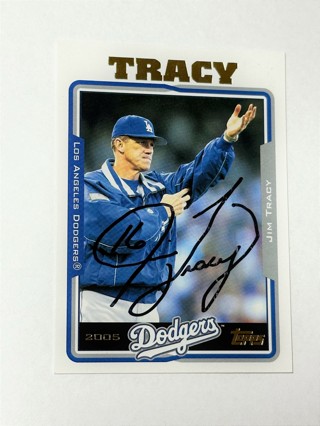 Autographed 2005 Topps #281 Jim Tracy Los Angeles Dodgers