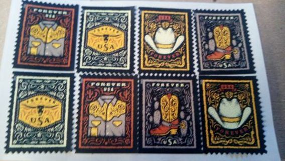 8- FOREVER US POSTAGE STAMPS.. WESTERN WEAR