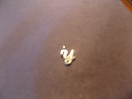 Silvertone cursive letter Y charm