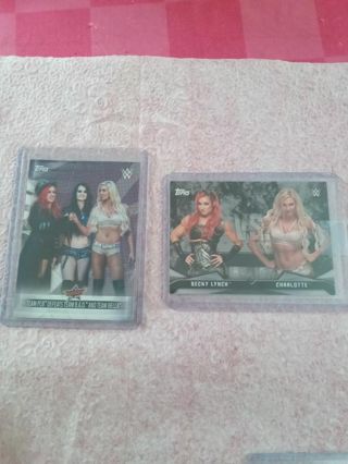 Lot of 3 Topps wwe women's division trading cards from 2016-2019