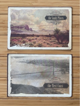 2 antique look postcards