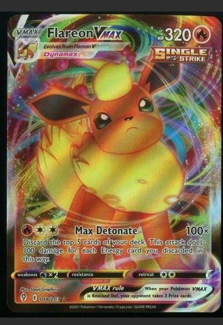 NM Ultra Rare Flareon VMAX Textured Full Art Pokemon card TCG SWSH