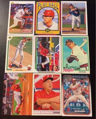 9 Angels baseball cards 