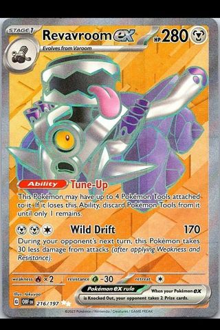 NM Ultra Rare Revaroom Ex Textured Full Art Pokemon card