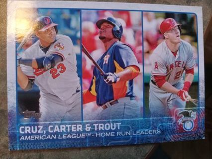 2015 TOPPS HOMERUN LEADERS-CRUZ/CARTER/MIKE TROUT BASEBALL CARD# 285