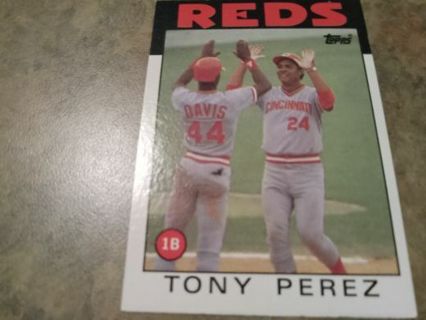 1986 TOPPS TONY PEREZ CINCINNATI REDS BASEBALL CARD# 85