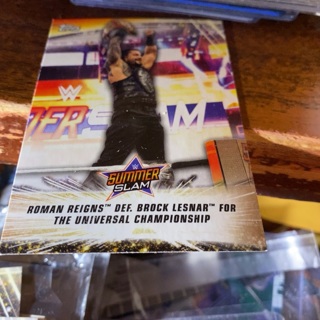 2019 topps classic wwe summer slam r reigns def b lesner for the univ championship wrestling card 