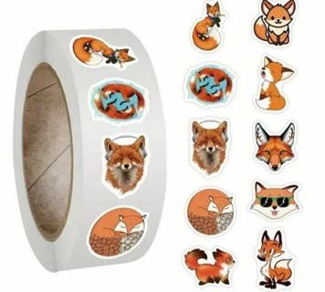 ➡️⭕(10) 1" FOX STICKERS!! (SET 1 of 3)⭕