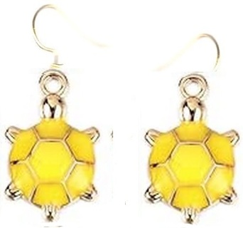 GP ENAMEL YELLOW TURTLE EARRINGS #3 (PLEASE READ DESCRIPTION) 