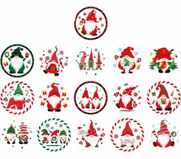⛄NEW⛄(16) 1.5" CHRISTMAS GNOME STICKERS!!