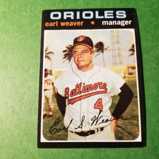 1971 Topps Vintage Baseball Card # 477 - EARL WEAVER MGR. - ORIOLES - NRMT/MT