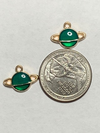 GREEN CHARMS~#37~SET OF 2 CHARMS~FREE SHIPPING!