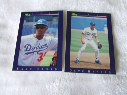 1992 Los Angeles Dodgers Classic Game Team Card Lot of 2