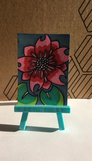 Flower original drawing aceo