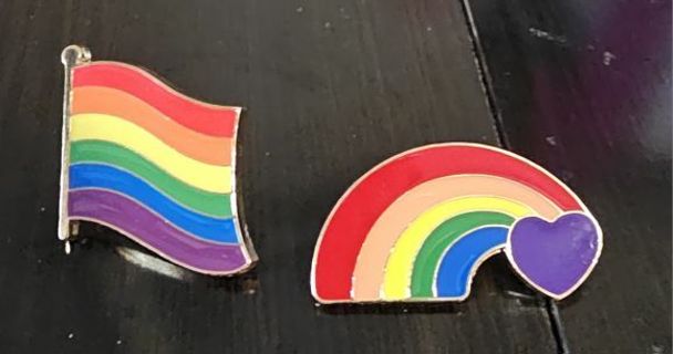 Rainbow and Flag Pin
