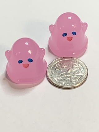 GHOST FIGURES~#5~PINK~SET OF 2 GHOSTS~GLOW IN THE DARK~FREE SHIPPING!