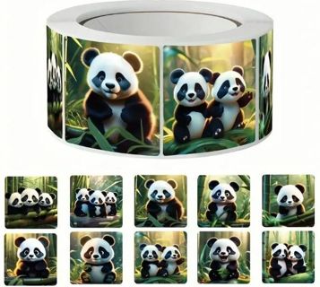 ➡️NEW⭕(10) 1" BEAUTIFUL PANDA BEAR STICKERS! (SET 4 of 4)