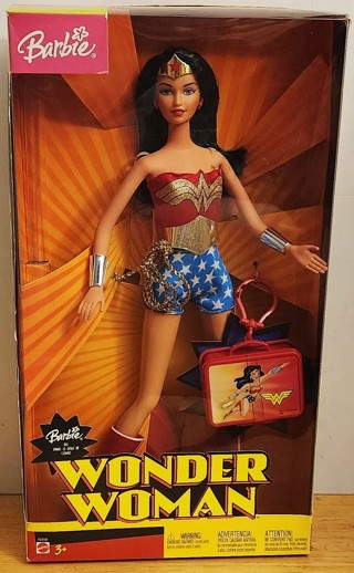 2003 Mattel Barbie WONDER WOMAN plastic doll 12" tall sealed in original box New/unused