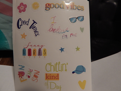 MINI sheet of  CHILLIN' GOOD TIMES VIBES stickers