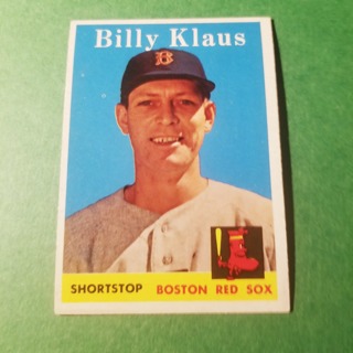 1958 - TOPPS EXMT - NRMT BASEBALL - CARD NO. 89 - BILLY KLAUS -  RED SOX