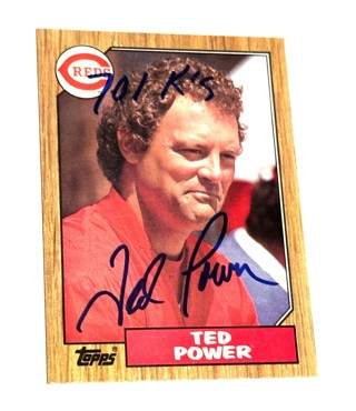 Autograph 1987 Topps Ted Power Cincinnati Reds #437/With 701 K's Inscription