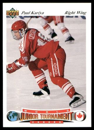 1991-92 Upper Deck Czech World Junior Tournament Paul Kariya #50 RC - Team Canada