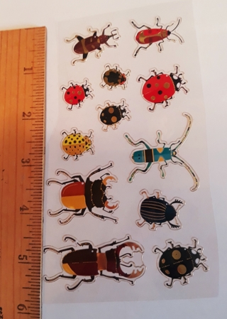 12 Bug Stickers (shiny foil)
