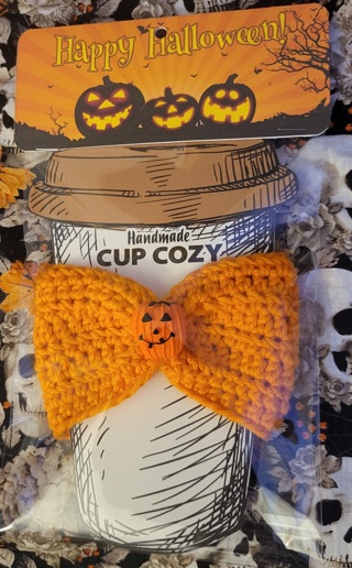 CROCHET TWISTED COFFEE COZY**HALLOWEEN/FALL