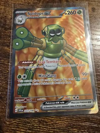 Pokemon Spidops EX 223/198 secret double rare card