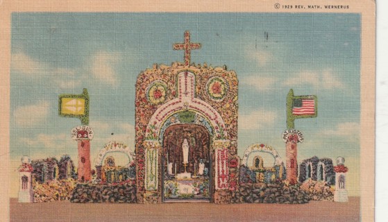 Vintage Used Postcard: (s): 1952 Front View of Grotto at Dickeyville, WI