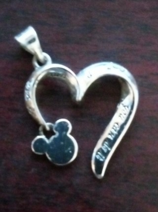 Disney Heart Mickey Mouse Silver Pendant "If You Can Dream It You Can Do It" 