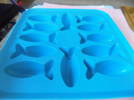 blue silicone Christian fish chocolate mold # 2