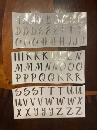 Silver Alphabet Stickers