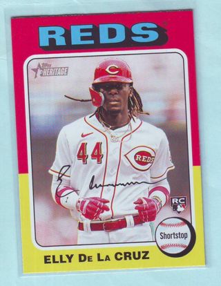 2024 Topps Heritage Elly De La Cruz ROOKIE Baseball Card # 473 Reds