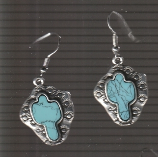 SP Artificial Turquoise Cactus Earrings (PLEASE READ DESCRIPTION)