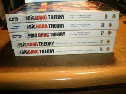 USED-5 SEASON LOT-BIG BANG THEORY-NO RE-LIST-SEASONS 1-5-JOHNNY GALECKI-TV COMEDY-WARNER BROTHERS