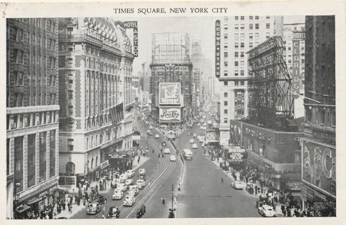 Vintage Unused Postcard: b&w: Times Square, NYC, NY