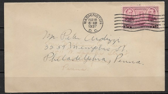 1937 Sc792 3¢ Farragut & Porter FDC