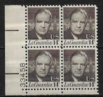 1972 Sc1397 14¢ New York Mayor LaGuardia MNH PB4