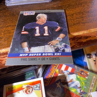 1990 pro set mvp Super Bowl XXl phil simms football card 