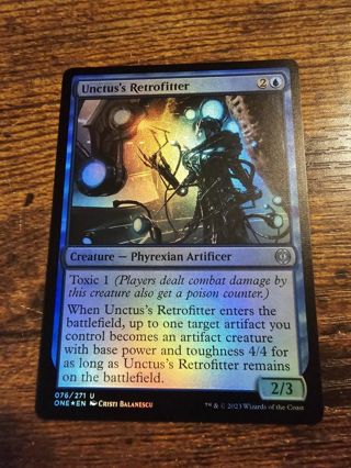 Magic the gathering mtg Unctus's Retrofitter foil card Phyrexia all will be one