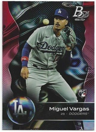 2023 Bowman Platinum 62 Miguel Vargas Los Angeles Dodgers Rookie Baseball Card