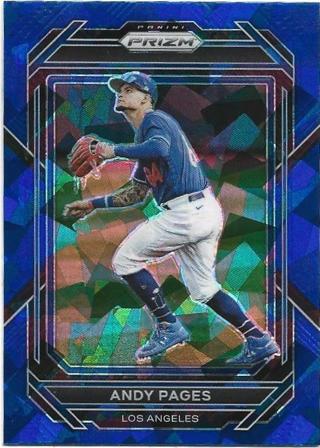 2023 PRIZM ANDY PAGES BLUE CRACKED ICE PRIZM REFRACTOR ROOKIE CARD