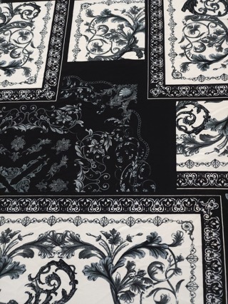 1 yard of our Elegant Black White Venetian Techno Print Design Stretch Fabric 1 yard at 62 in wide