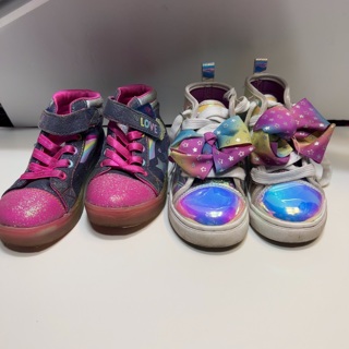 2 Preowned High Top Colorful Sneakers Size 10