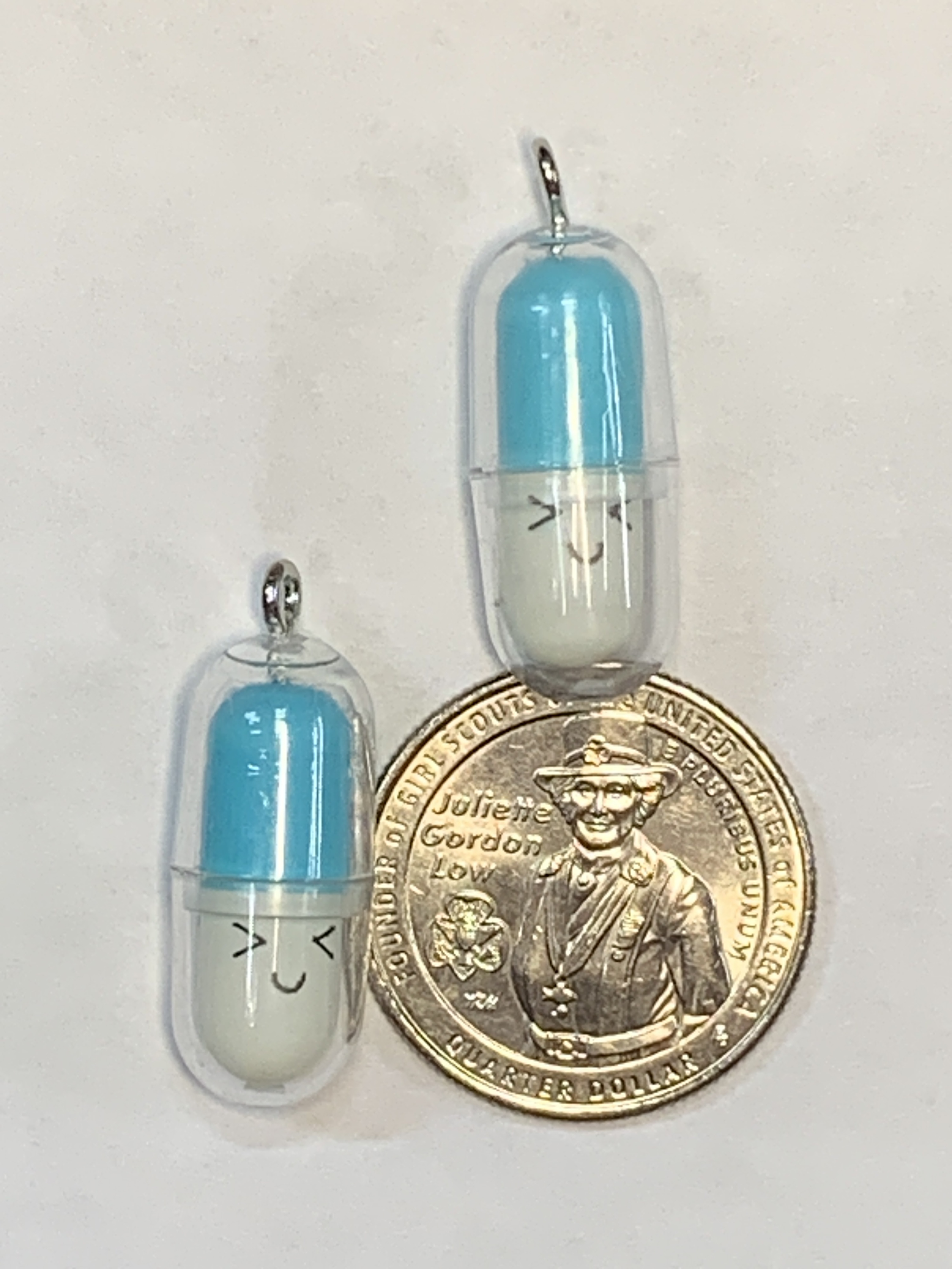 FREE: CAPSULE CHARMS~#1~BLUE~STYLE #2~SET OF 2 CHARMS~FREE SHIPPING!