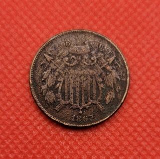 1867 United States Shield 2 Cent Piece Coin