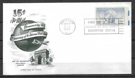 1949 ScC43 UPU 75th Anniversary FDC