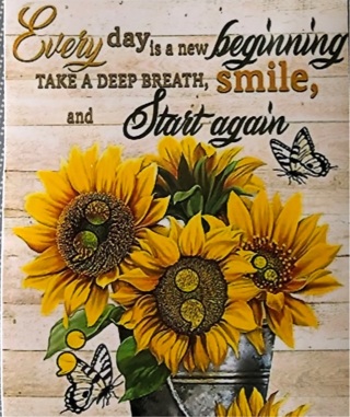 START AGAIN sunflower quote - 3 x 4” MAGNET - GIN ONLY